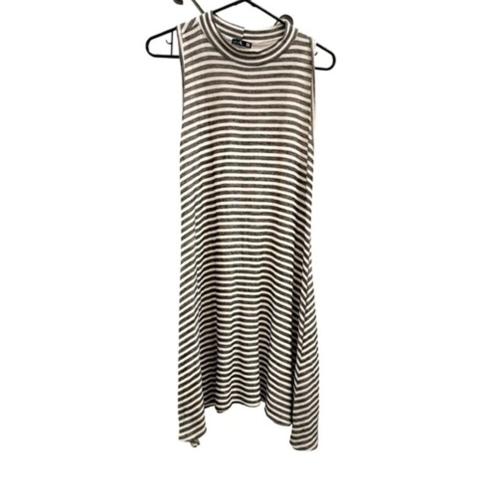 SIVA Striped Sleeveless Dress – Asymmetrical Hem, Size L